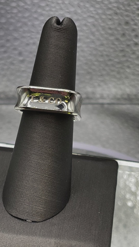 Movie of Ladies Sterling Silver Tiffany & Co. 1837 Wide Band Ring
