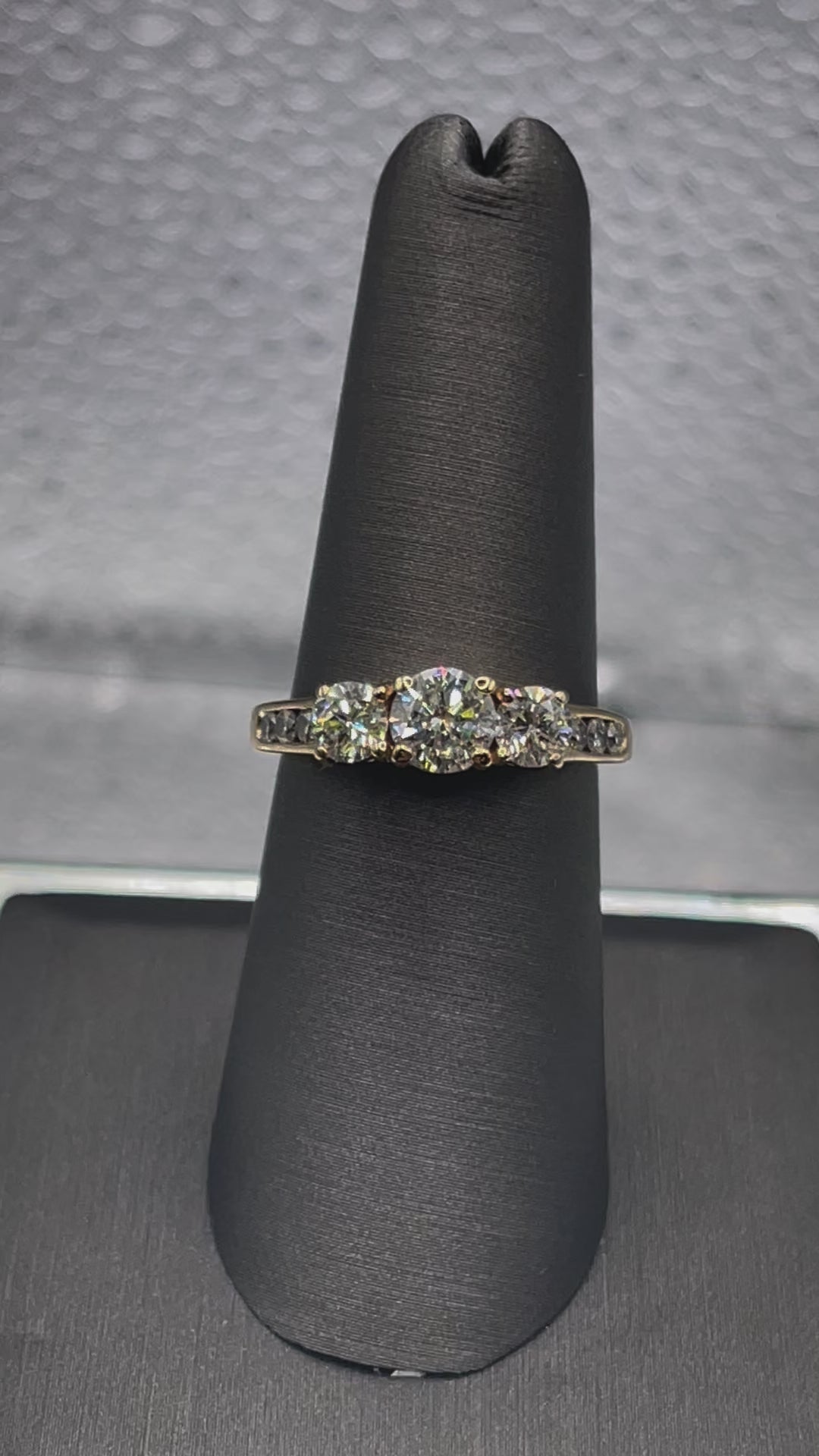 Movie two of Vintage 14 Karat Yellow Gold Diamond Engagement Ring