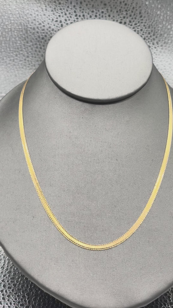 Movie of Ladies / Gents 14 Karat Yellow Gold Two Sided Herringbone Chain