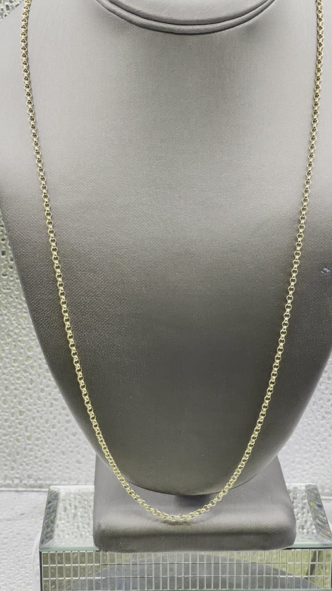 Ladies 14 Karat Yellow Gold Round Solid Link Necklace