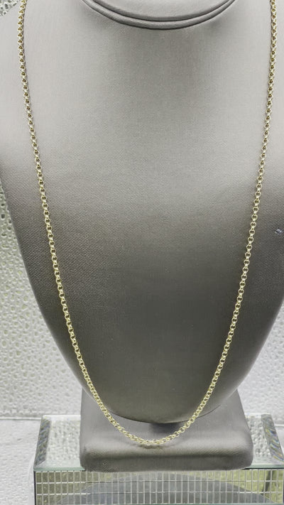 Ladies 14 Karat Yellow Gold Round Solid Link Necklace