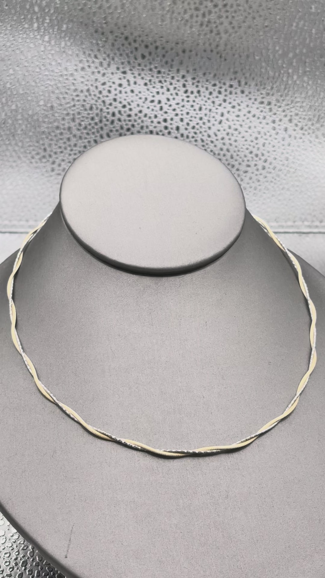 Movie of Ladies 14 Karat Yellow & White Gold Double Braided Cable Chain