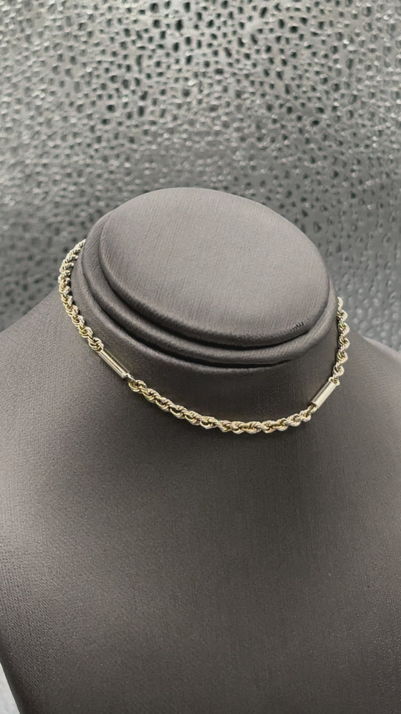 Movie of Ladies/ Gents 14 Karat Solid Yellow Gold Rope/Bar Bracelet