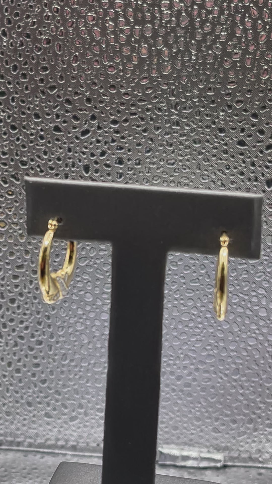 Ladies 14 Karat Solid Gold Two-Tone Hoop Earrings
