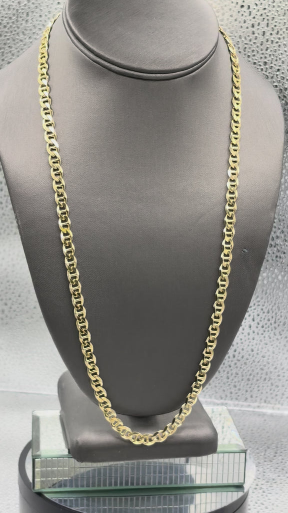 14 Karat Yellow Gold Ladies/Gents Solid Anchor Link Mariner Chain