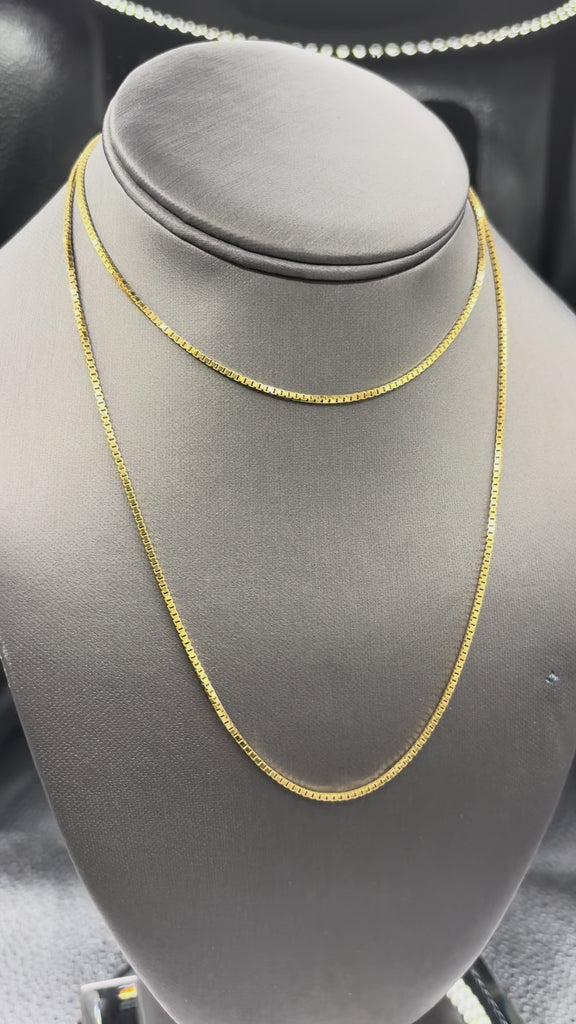 14 Karat Yellow Gold Ladies Box Link Chain