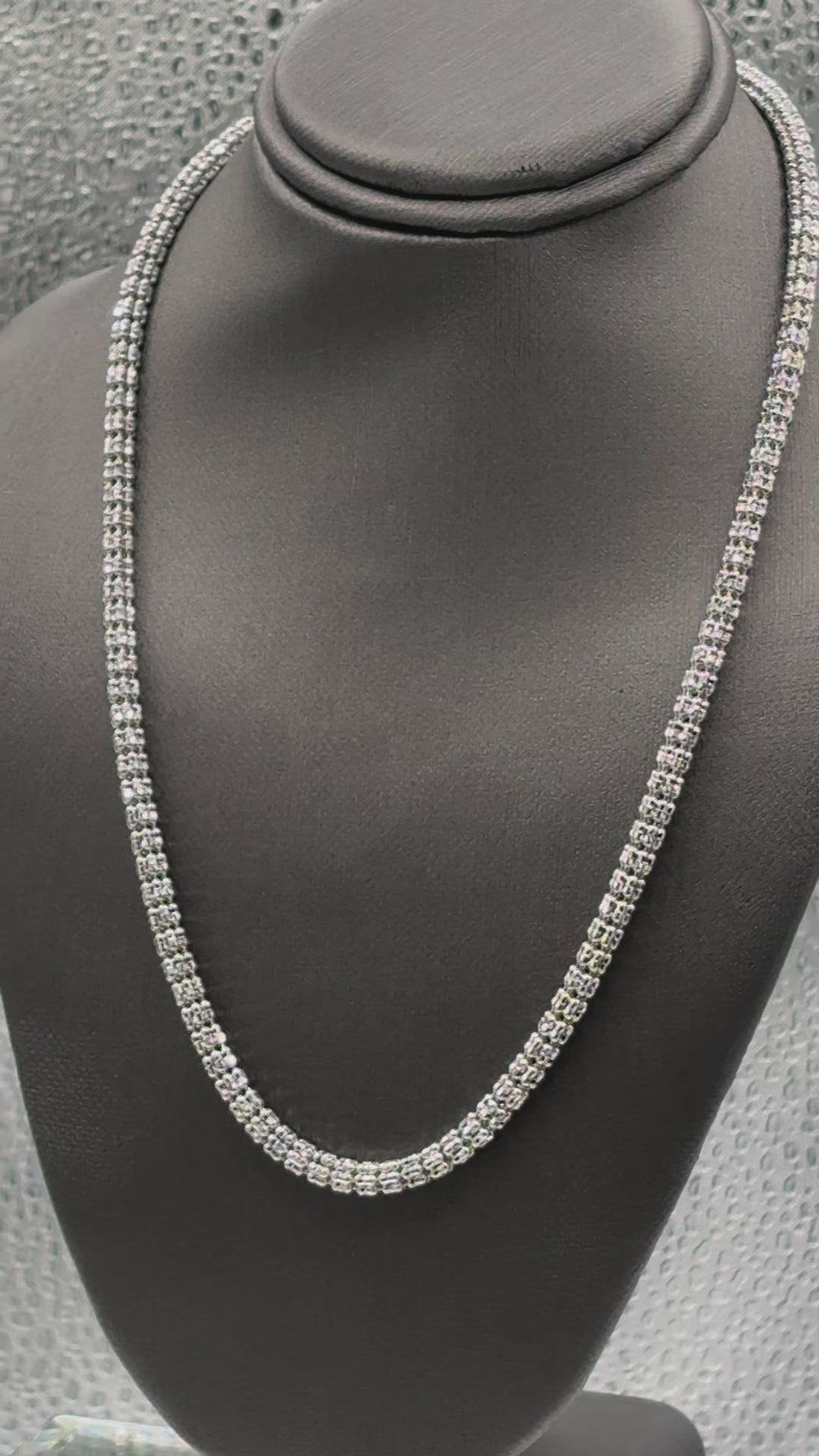 Movie of Fabulous Ladies 14 Karat White Gold Sparkle Like Diamond Chain