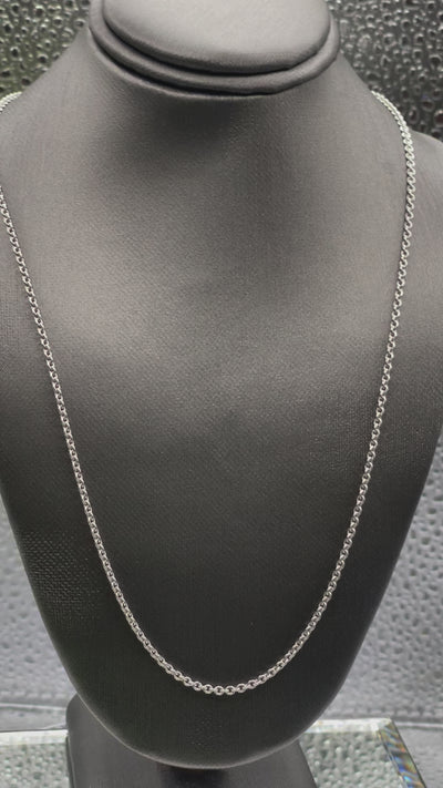 Ladies / Gents Classic 18 Karat White Gold Rolo Link Chain