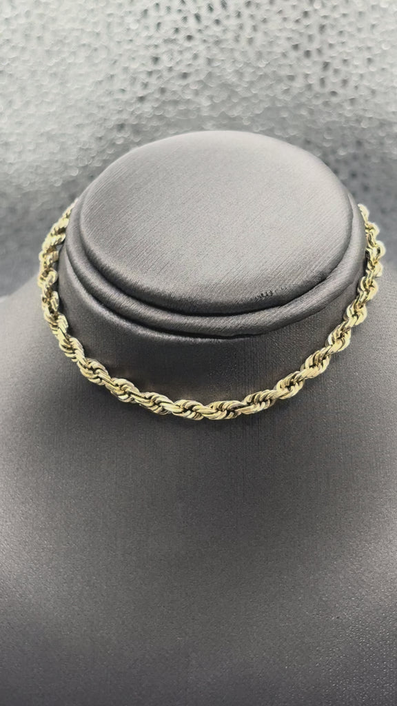 14 Karat Yellow Gold Ladies / Gents Solid Di-Cut Rope Bracelet