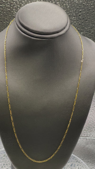 10 Karat Yellow Gold Beveled Figaro Link Chain