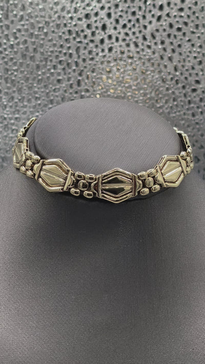 Movie of Ladies Fancy 14 Karat Solid Yellow Gold Italian Custom Link Bracelet