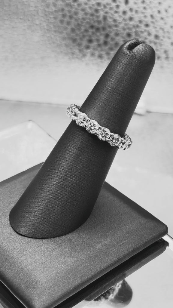 Movie of Ladies Magnificent 14 Karat White Gold Diamond Eternity Band