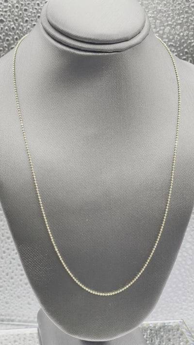 Ladies 14 Karat Yellow Gold Faceted Gold Ball Chain