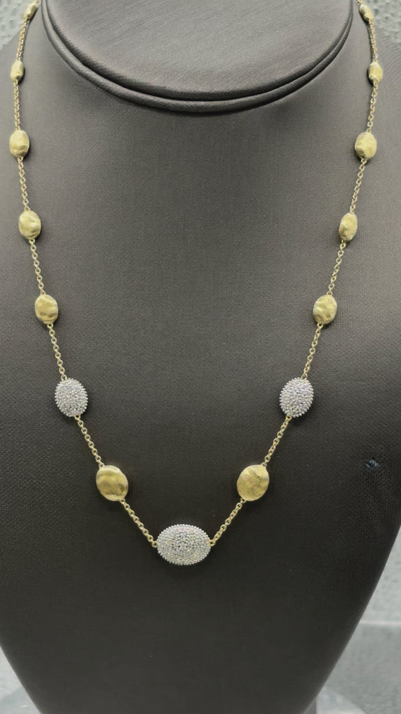 Movie of Marco Bicego 18 Karat Yellow Gold & Diamond Siviglia Necklace