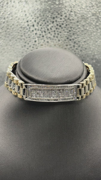 14 Karat Yellow & White Gold Gents/ Ladies Diamond Bracelet