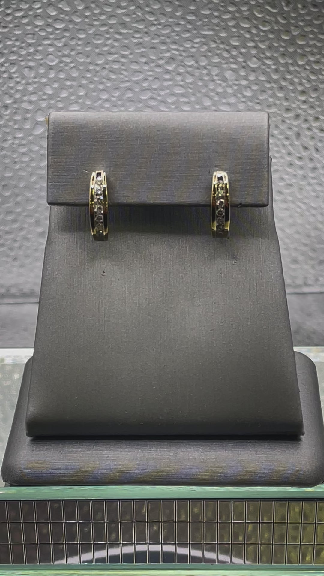Ladies 14 Karat Yellow Gold and Diamond Earrings
