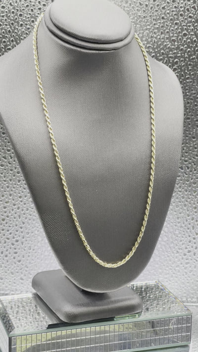 Ladies/Gents 14 Karat Yellow Gold Diamond Cut Solid Rope Chain