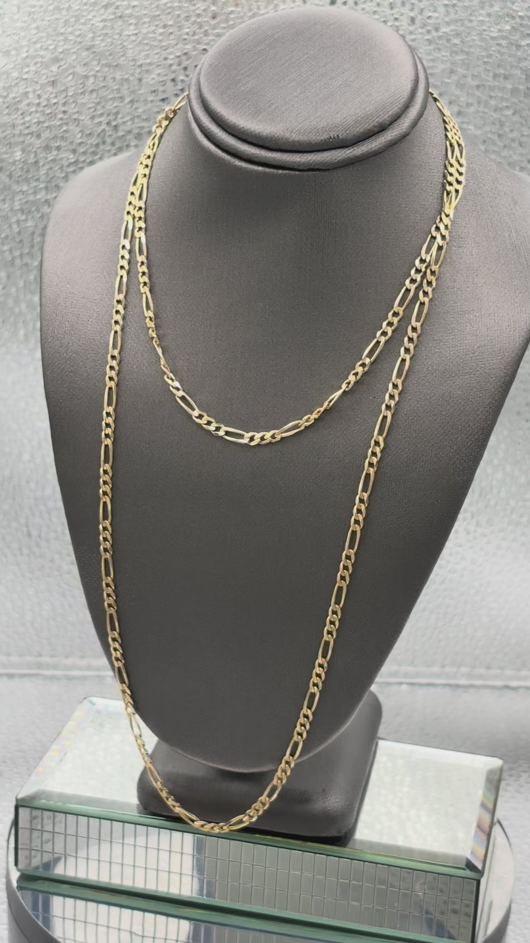 Movie of Ladies / Gents 14 Karat Yellow Gold Solid Figeroe Link Chain