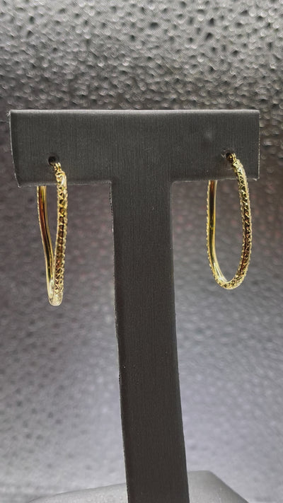 Ladies 10 Karat Solid Yellow Gold Oval Hoop Earrings