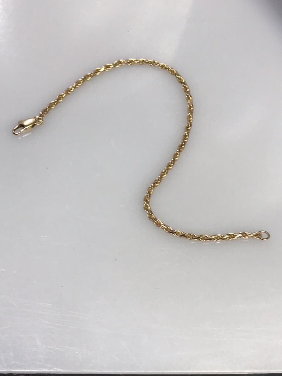 14 Karat Solid Yellow Gold Diamond Cut Rope-Chain Bracelet - Philadelphia Gold & Silver Exchange