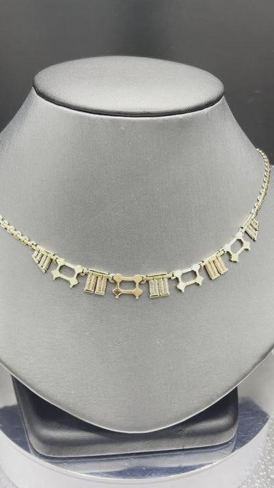 Movie of 14 Karat Tri-Colored Gold Grecian Necklace