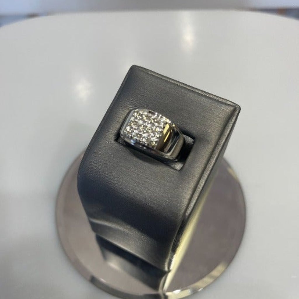 Men's 14 Karat White Gold and Diamond Cluster Ring - Philadelphia Gold & Silver Exchange