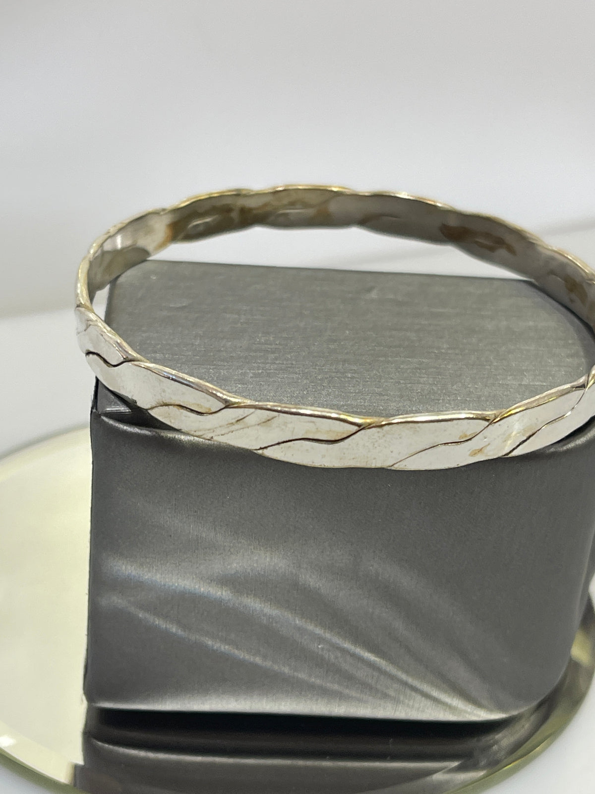 Sterling Silver .925 Bangle Bracelet With Etched Design