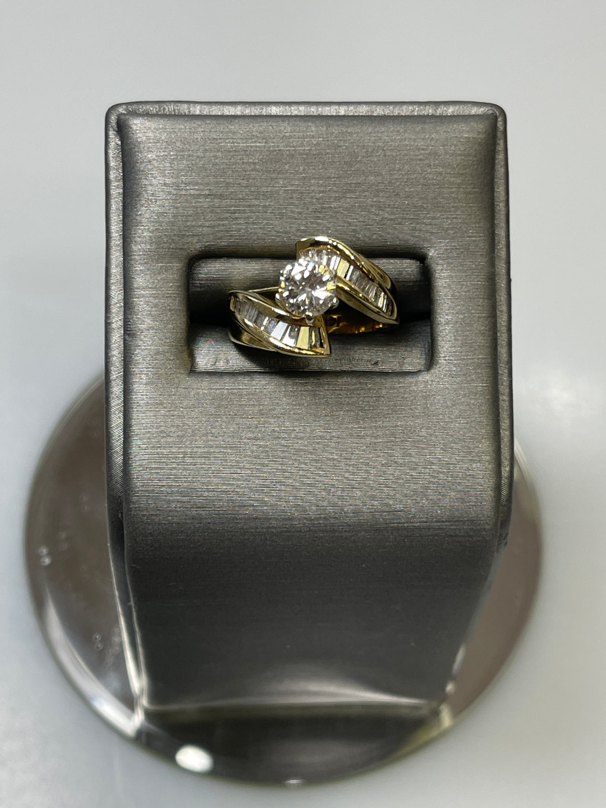 14KT Solid Yellow Gold Diamond Engagement Ring With Baguettes - Philadelphia Gold & Silver Exchange