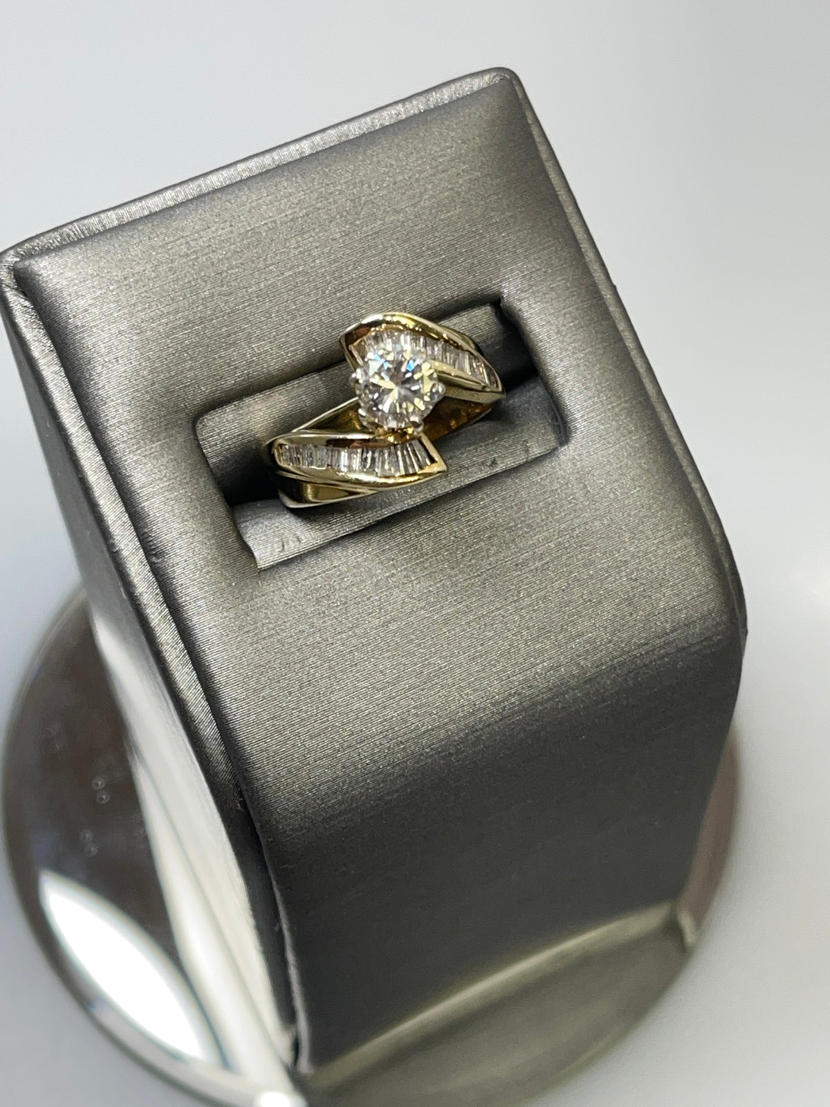 14KT Solid Yellow Gold Diamond Engagement Ring With Baguettes - Philadelphia Gold & Silver Exchange