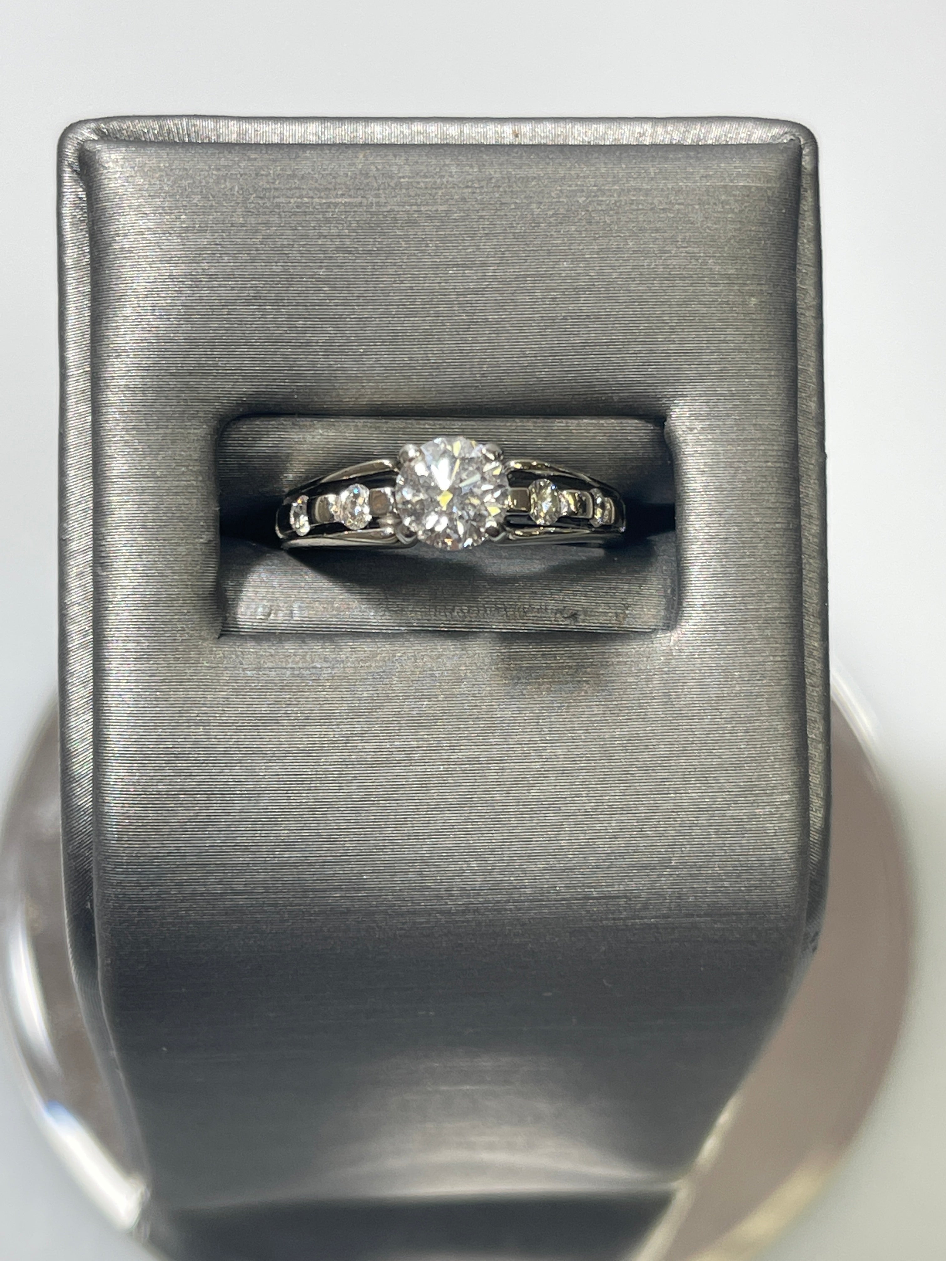 14 Karat White Gold Diamond Engagement Ring And Wedding Band