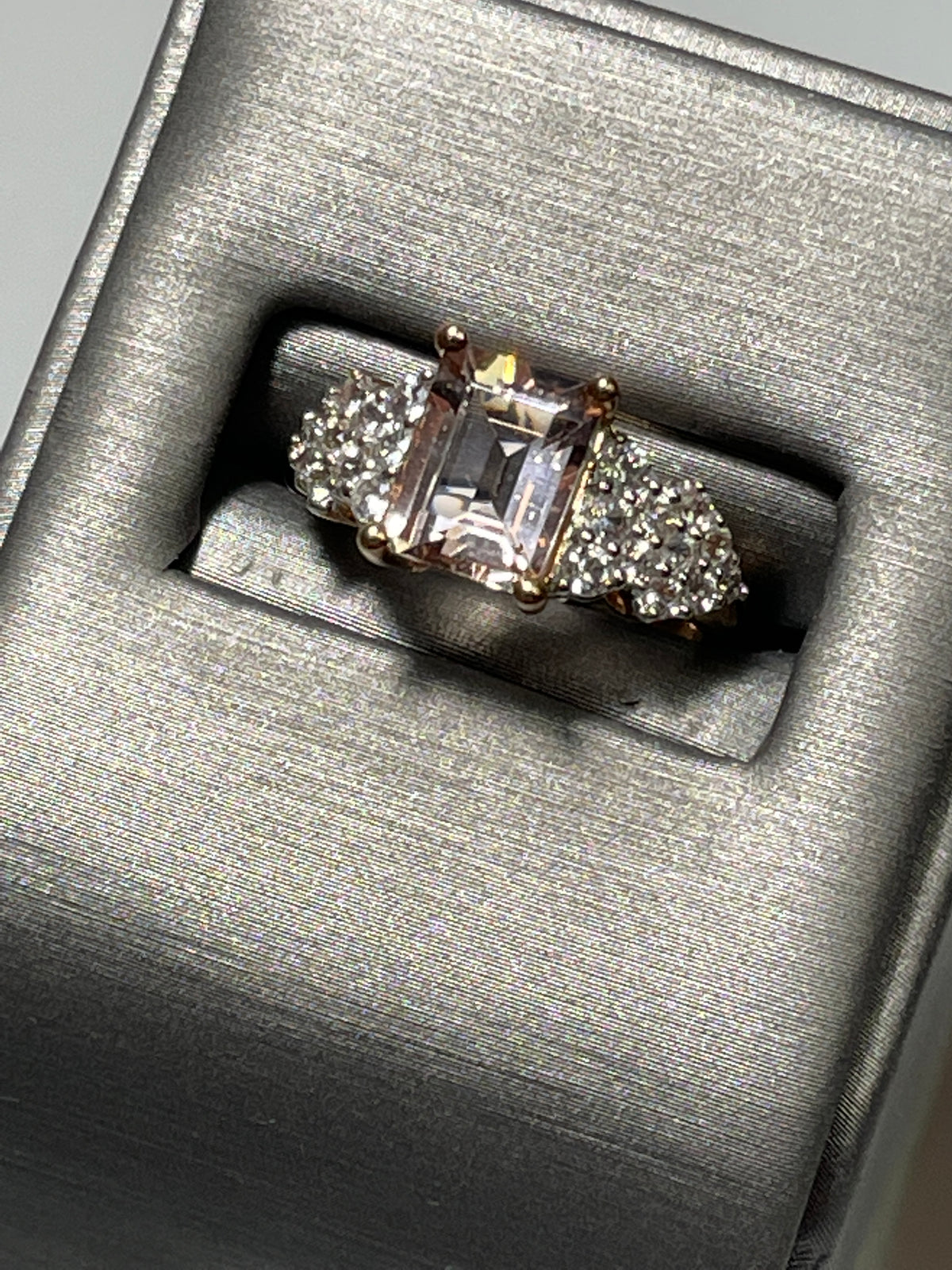 10 Karat Rose Gold Quartz and Cubic Zirconia Ring - Philadelphia Gold & Silver Exchange