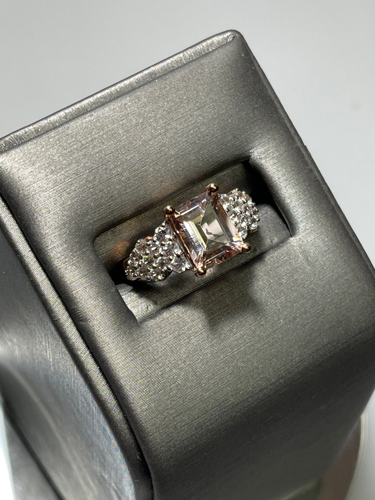 10 Karat Rose Gold Quartz and Cubic Zirconia Ring - Philadelphia Gold & Silver Exchange