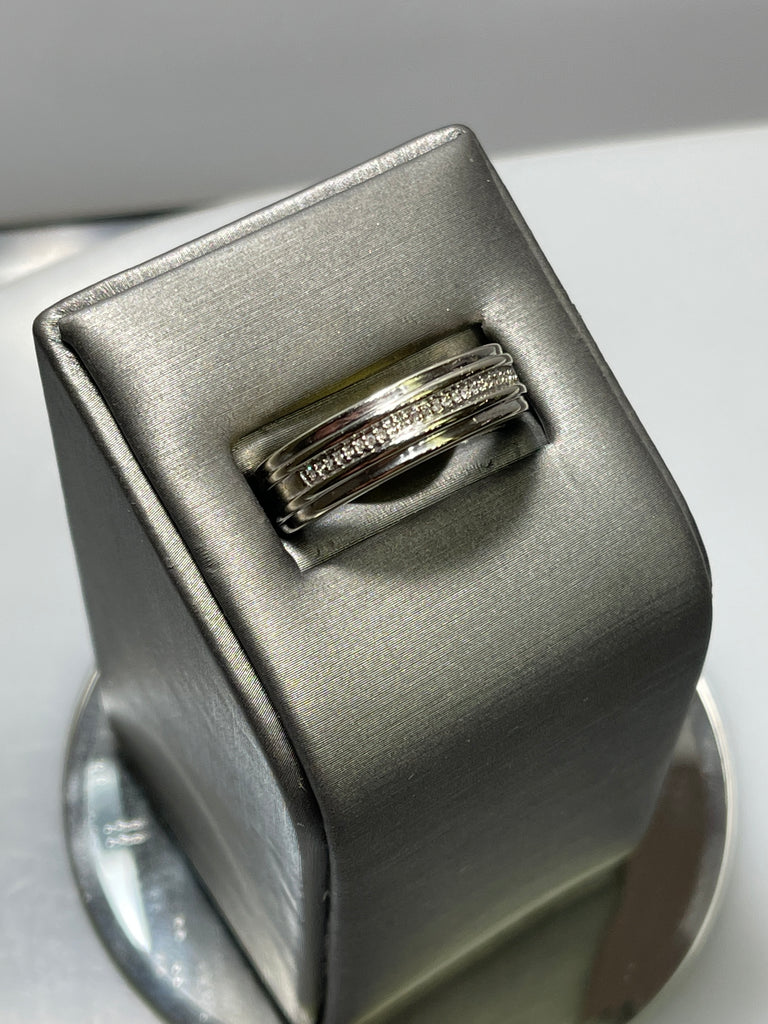 View two of 10 Karat White Gold Diamond Band Classic