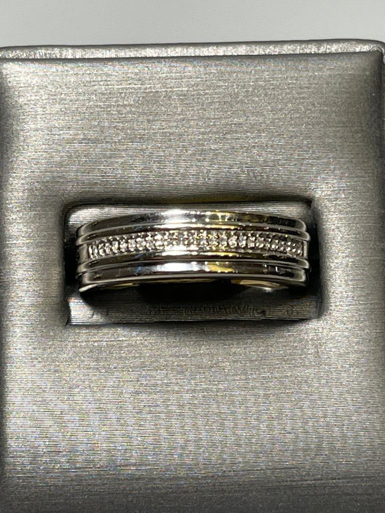 View four of 10 Karat White Gold Diamond Band Classic