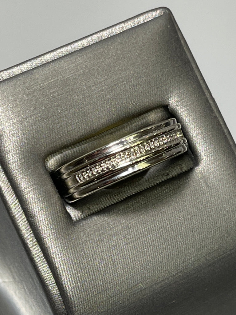 View six of 10 Karat White Gold Diamond Band Classic