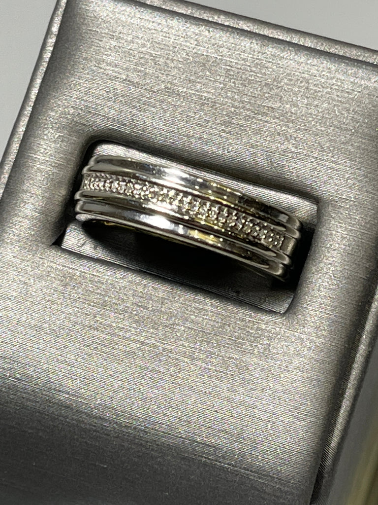 View five of 10 Karat White Gold Diamond Band Classic