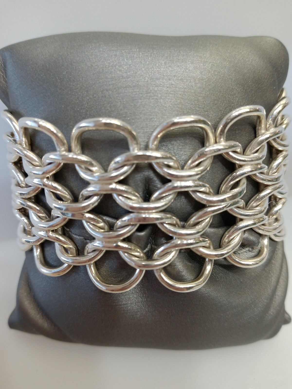 STERLING SILVER CHAIN LINK MESH BRACELET
