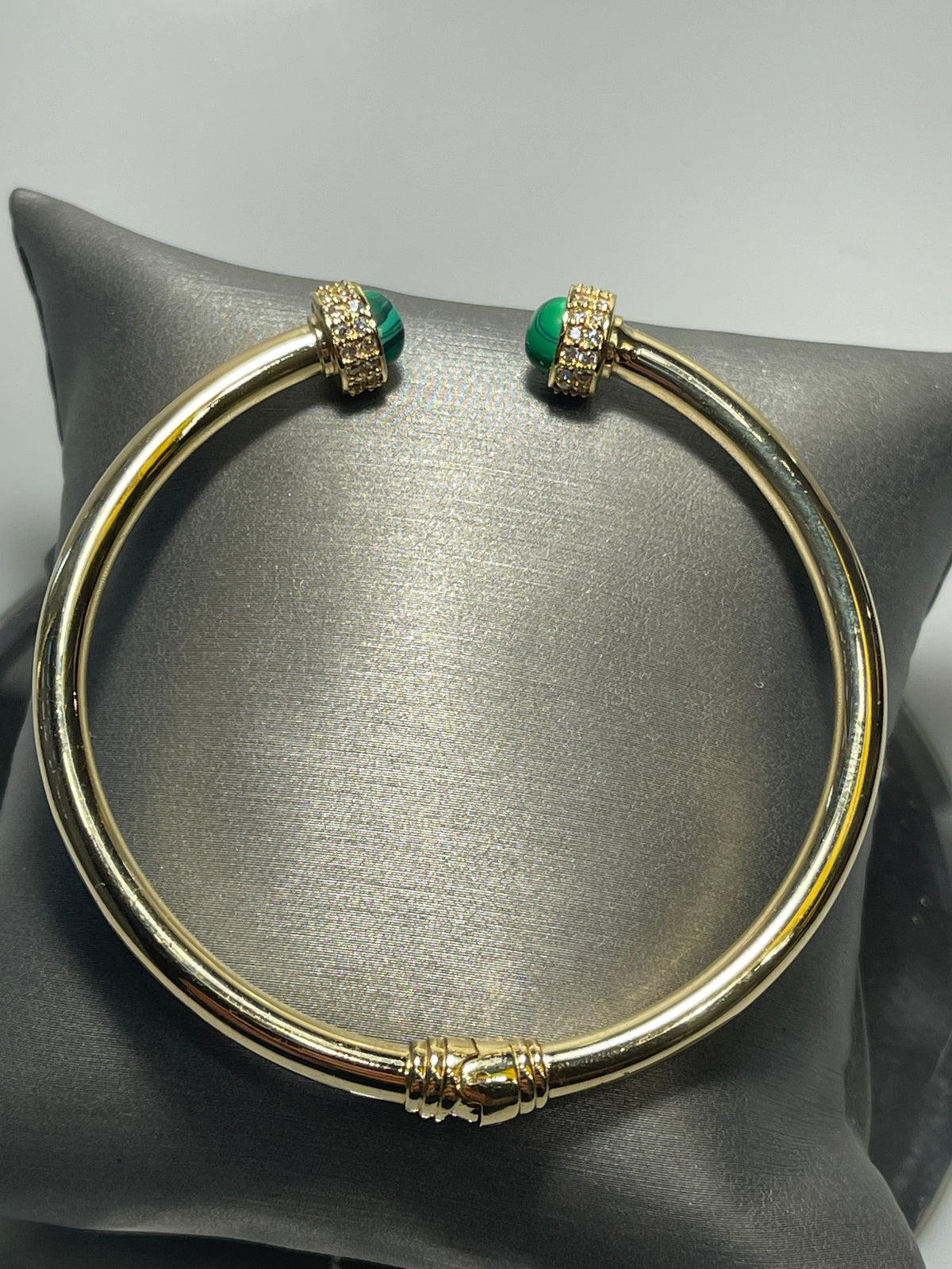 A Ladies 18 Karat Yellow Gold Open Cuff Bangle Bracelet