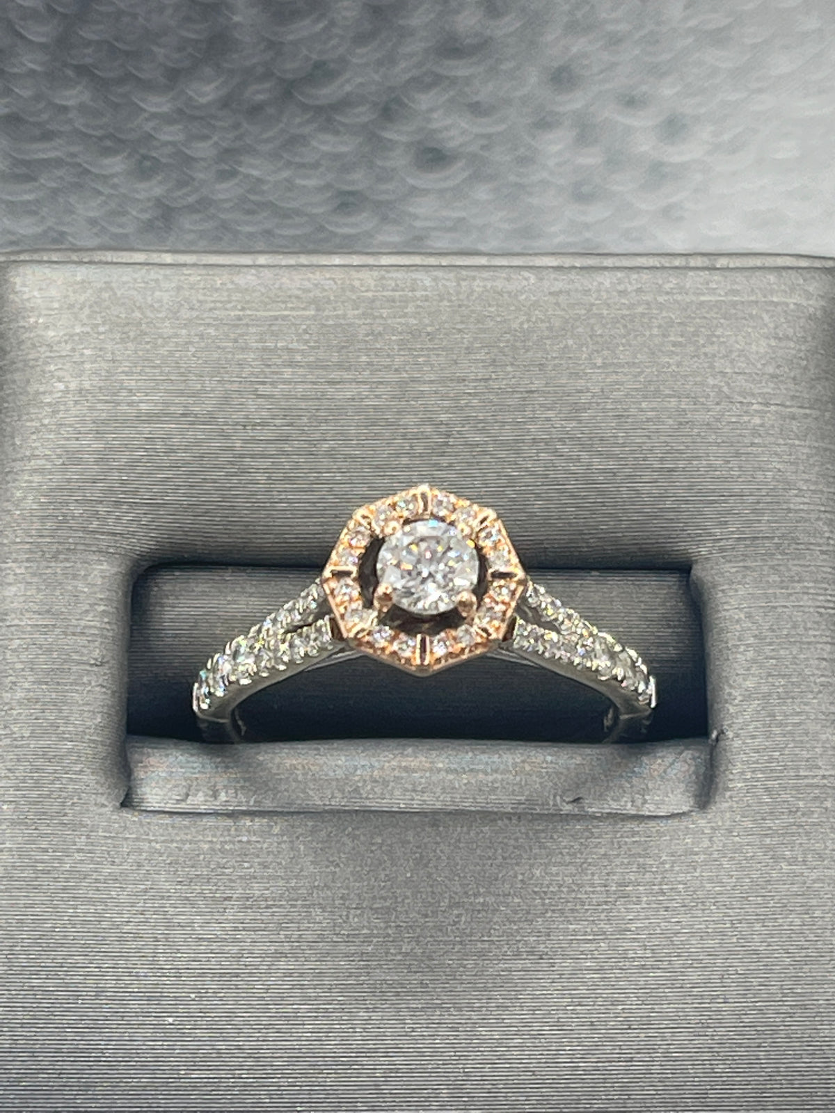 A Fancy Ladies 14 Karat Gold Disney Diamond Engagement Ring