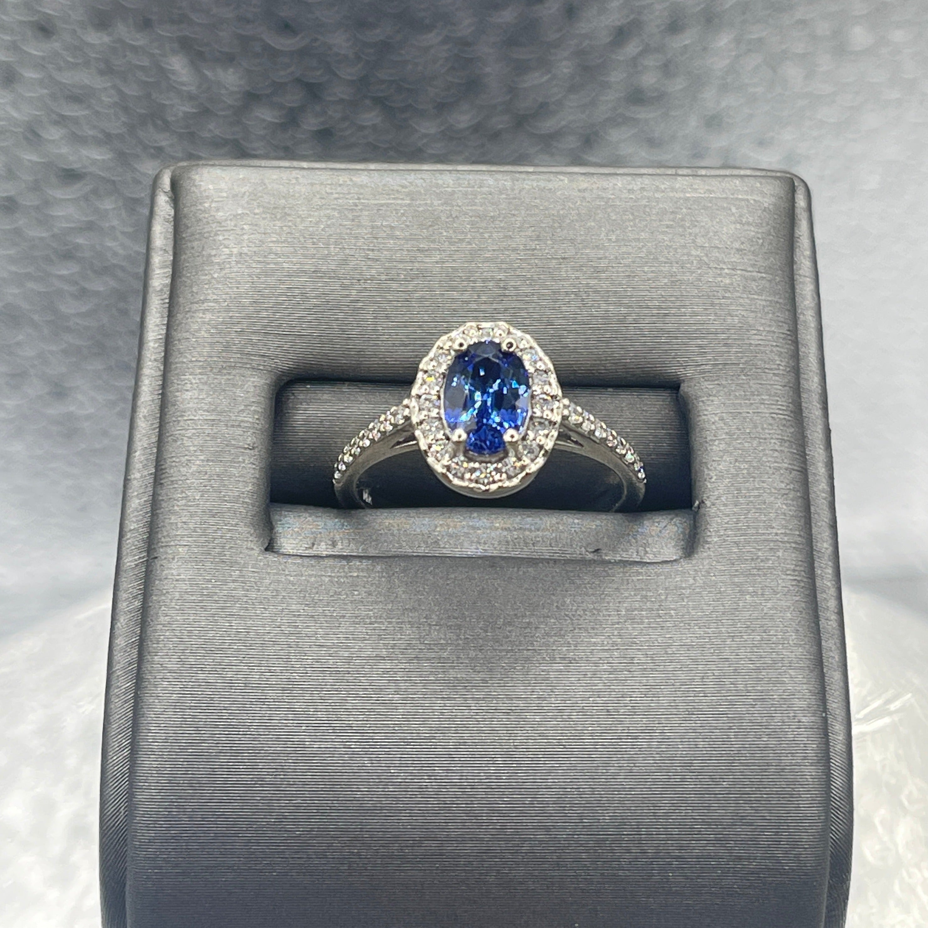 Barkev's Engagement Ring With Blue Sapphires 7932L