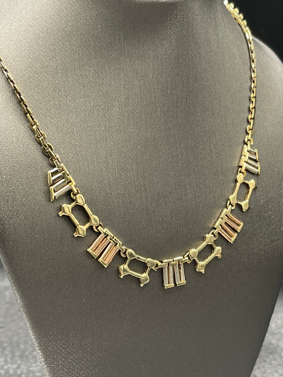 14 Karat Tri-Colored Gold Grecian Necklace - Philadelphia Gold & Silver Exchange