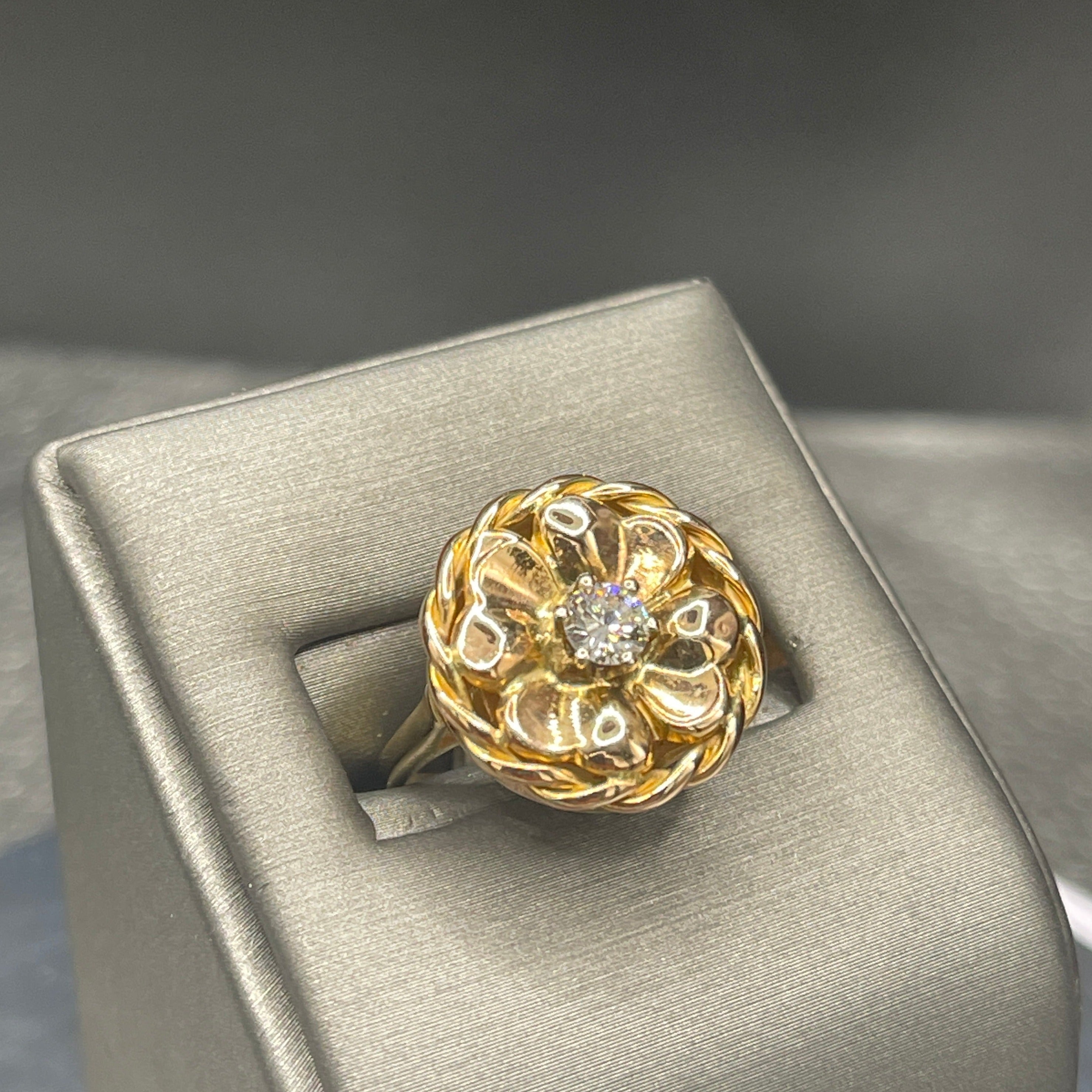 1 Gram Gold Plated Flower With Diamond Glamorous Design Ring For – Soni  Fashion®