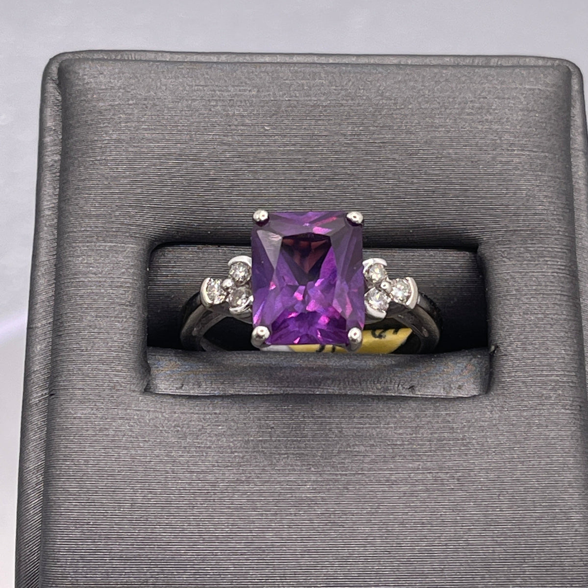 10 Karat White Gold Amethyst And Diamond Ring 2 Carat Purple Amethyst - Philadelphia Gold & Silver Exchange