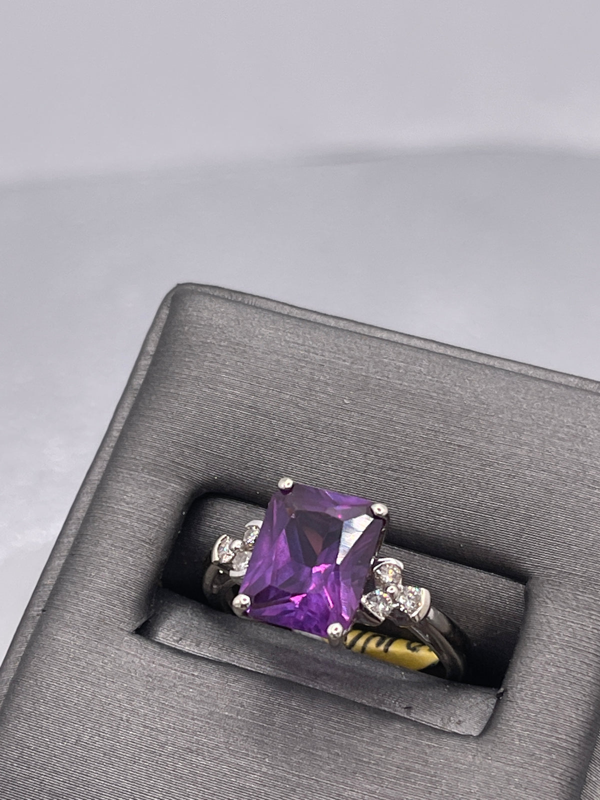 10 Karat White Gold Amethyst And Diamond Ring 2 Carat Purple Amethyst - Philadelphia Gold & Silver Exchange