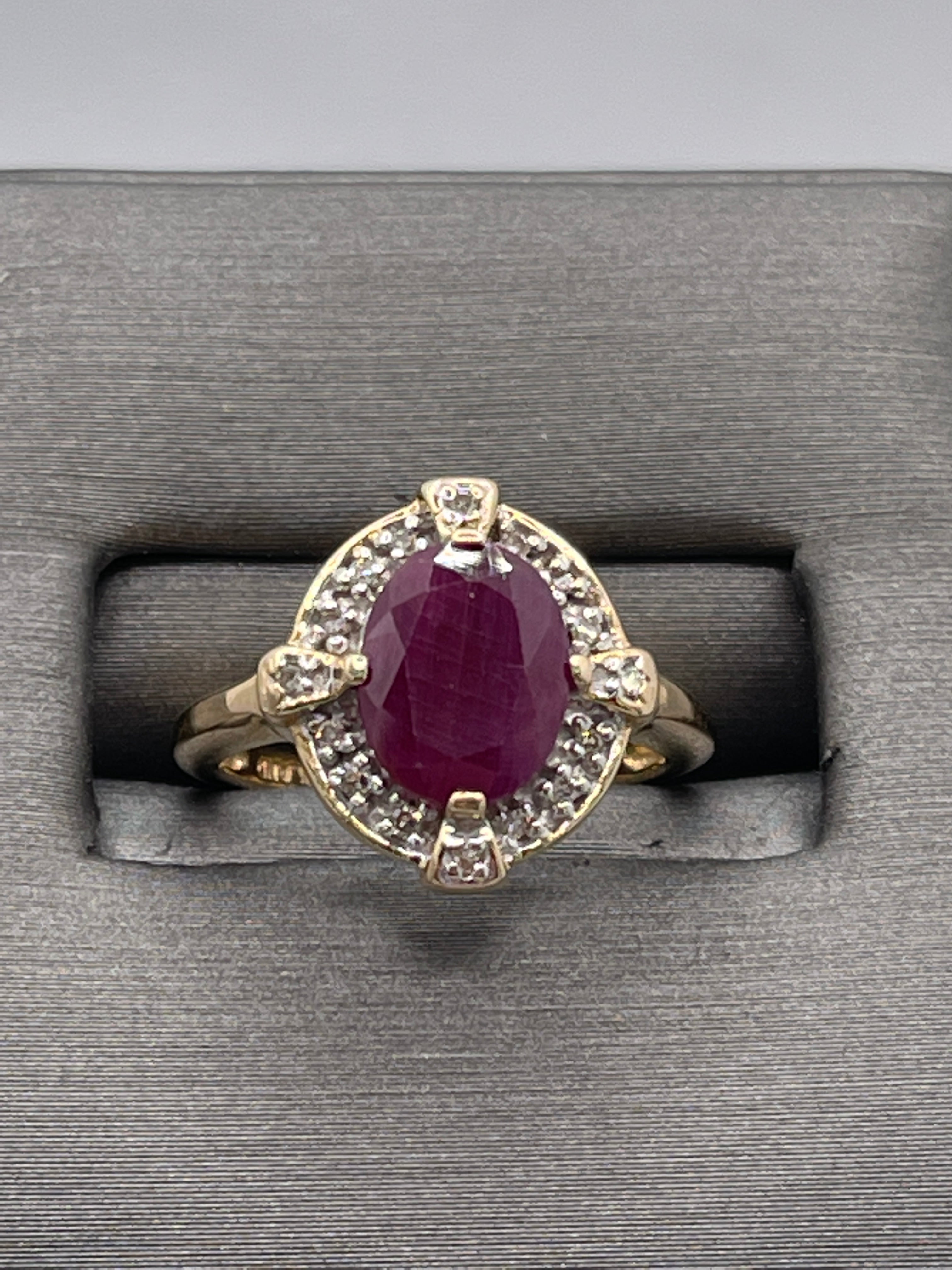 Buy 4.24 ctw Natural Ruby and Diamond Ring 14k Gold Two-Tone Online |  Arnold Jewelers