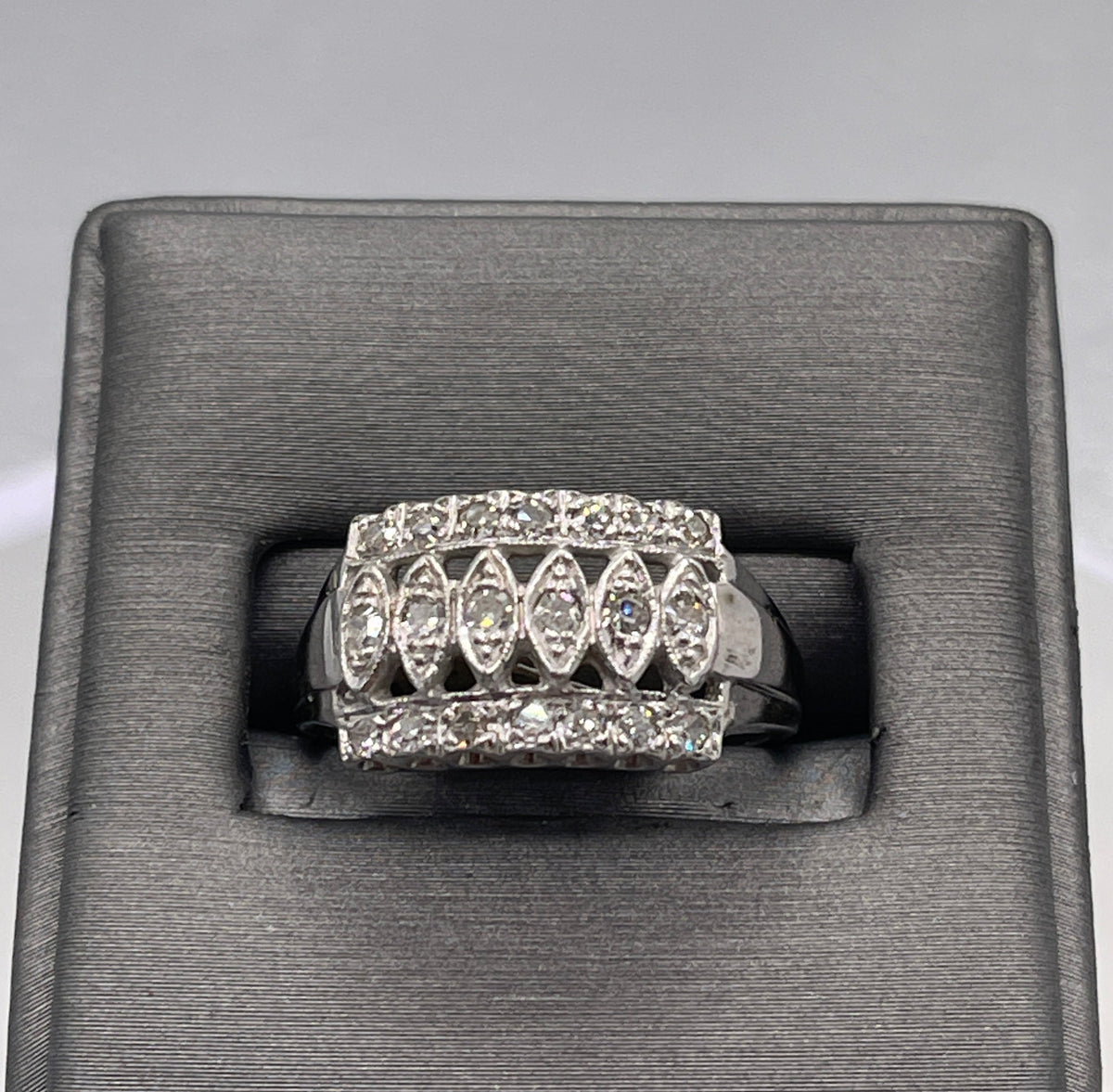 Vintage 14 Karat White Gold Diamond Ring .75 Carats Total Diamond Weight - Philadelphia Gold & Silver Exchange