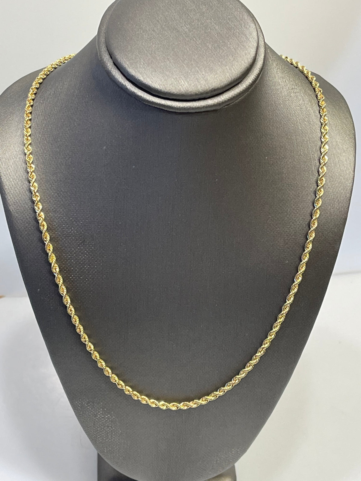 View two of 14 Karat Yellow Gold Diamond Cut Rope Chain
