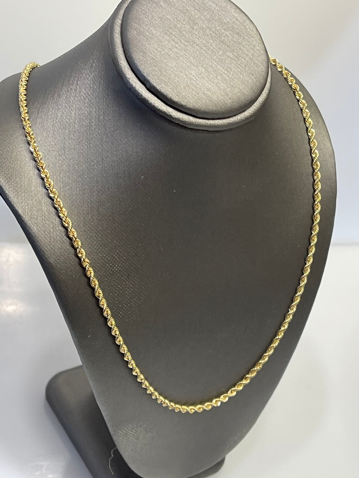 View three of 14 Karat Yellow Gold Diamond Cut Rope Chain