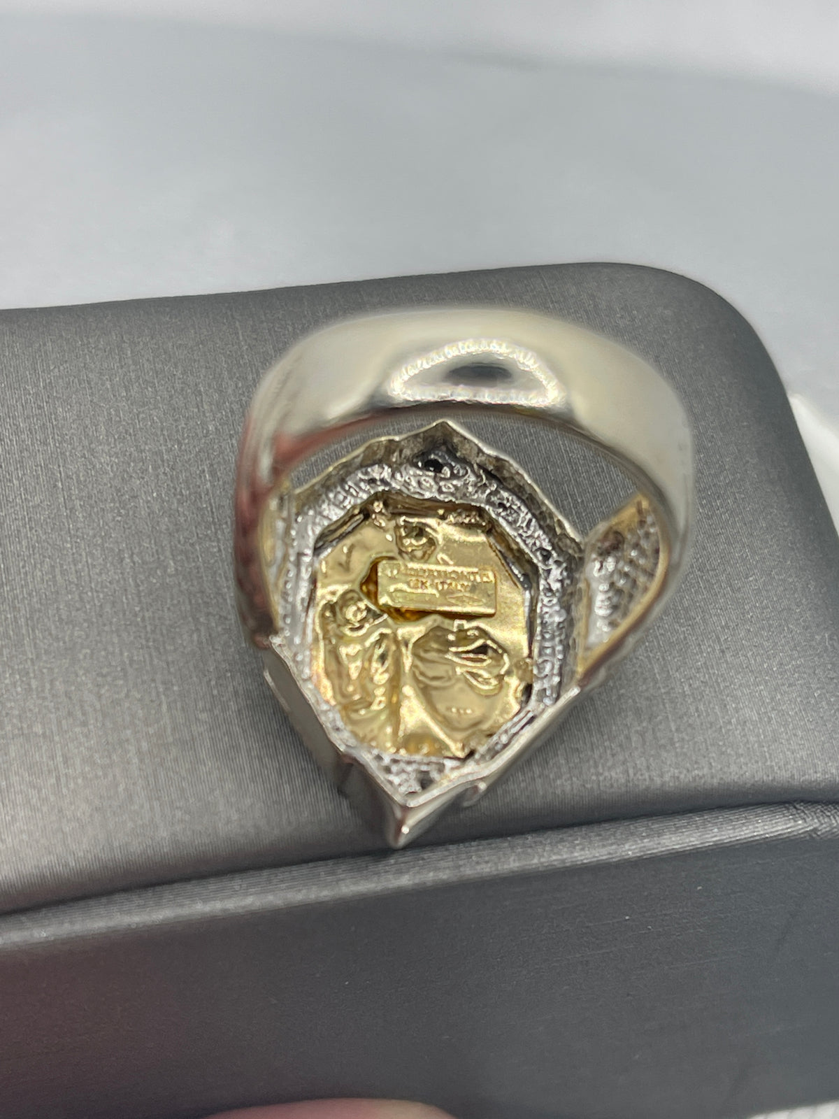 View four of Ladies Vintage Tagliamonte 18 Karat Yellow Gold & Sterling Silver Ring