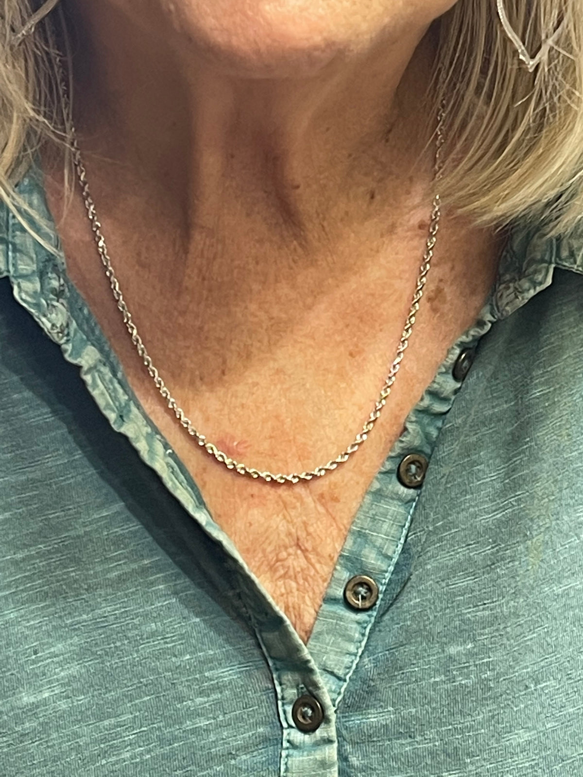 View 11 of 14 Karat Yellow Gold Diamond Cut Rope Chain
